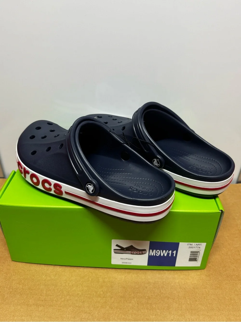 Crocs Bayaband M10-W12,  Color:Navy/Pepper , Slip-On Paisley Band 205089-4CC NWT